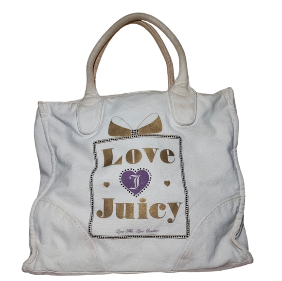 Juicy Couture Oatmeal Canvas Tote - Picture 1 of 11